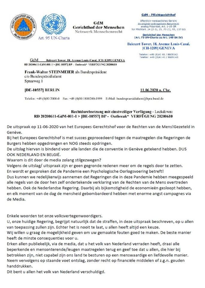 Rutte moet worden aangeklaagd bij het EU HOF  