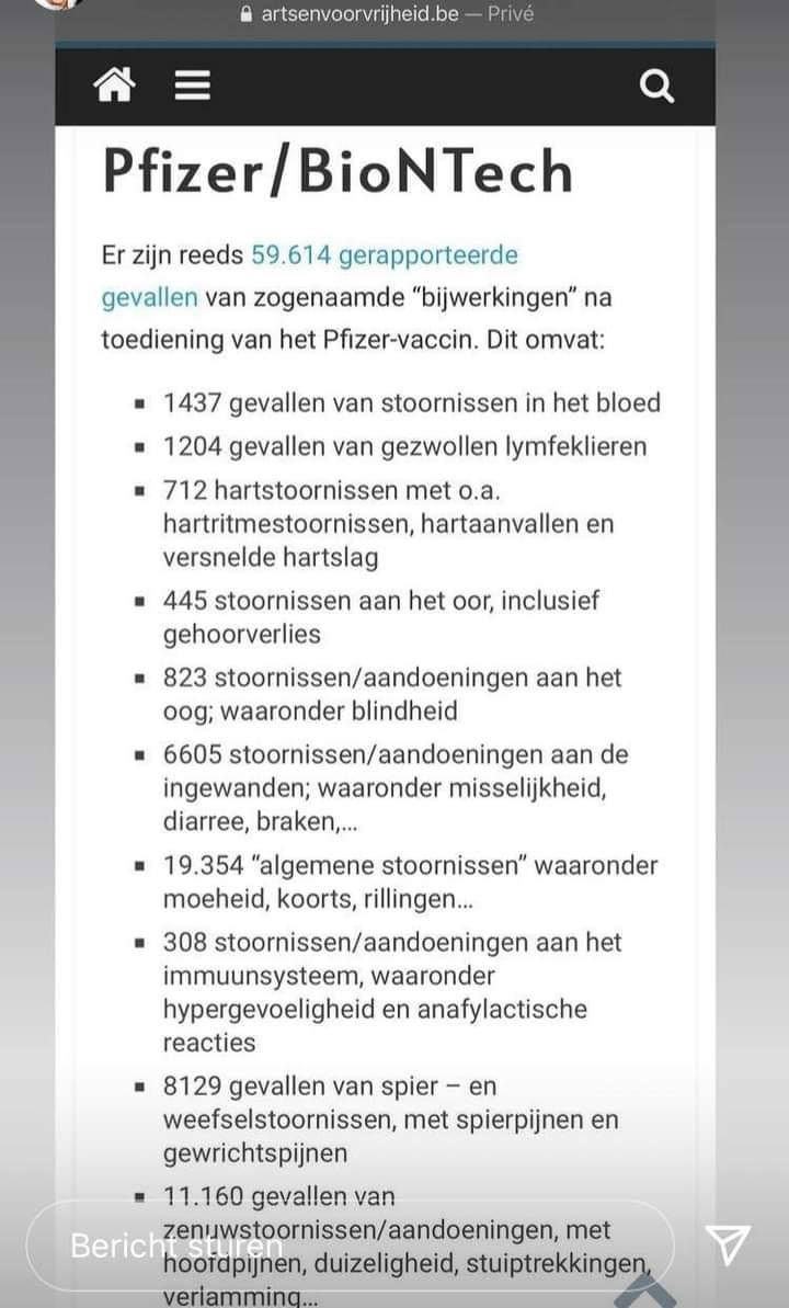 pfizer bijwerking